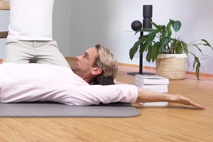 Exercise with a neck brace-2