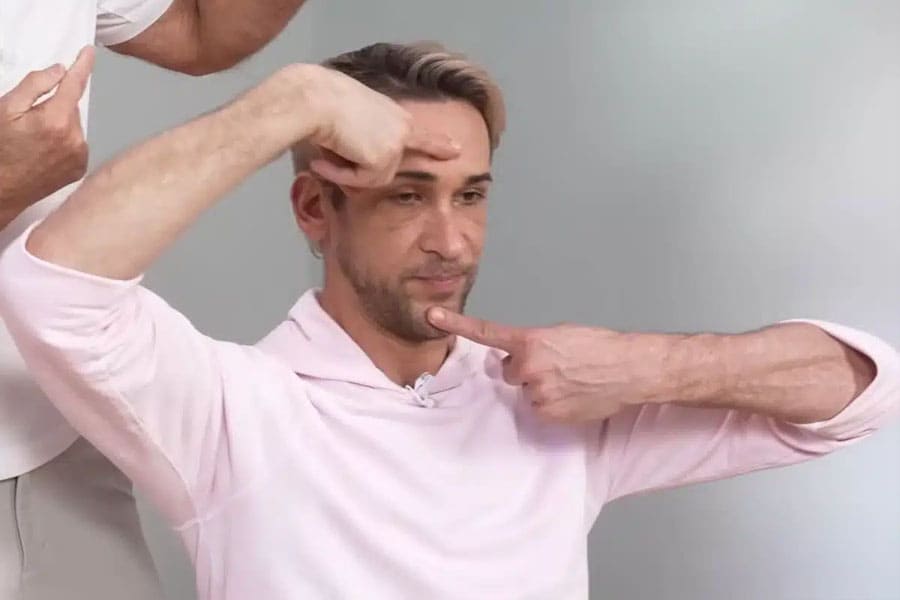 Neck stretch with index fingers-1