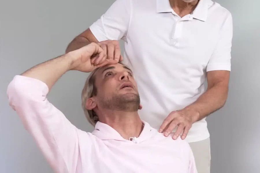 Neck stretch with index fingers-2